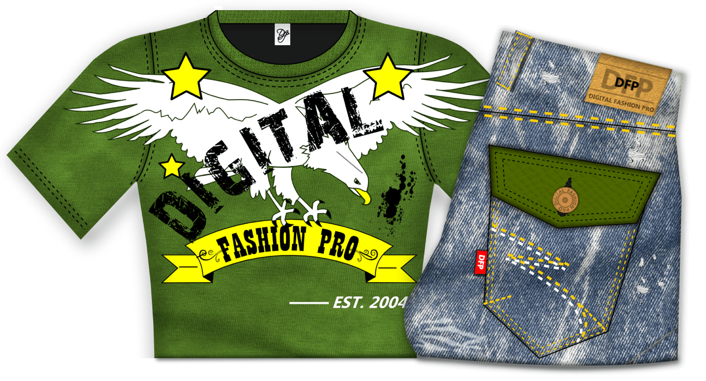 Fashion Sketch - Clothing Sketches - T-shirt - Jeans - Online Design Digital Fashion Pro Download