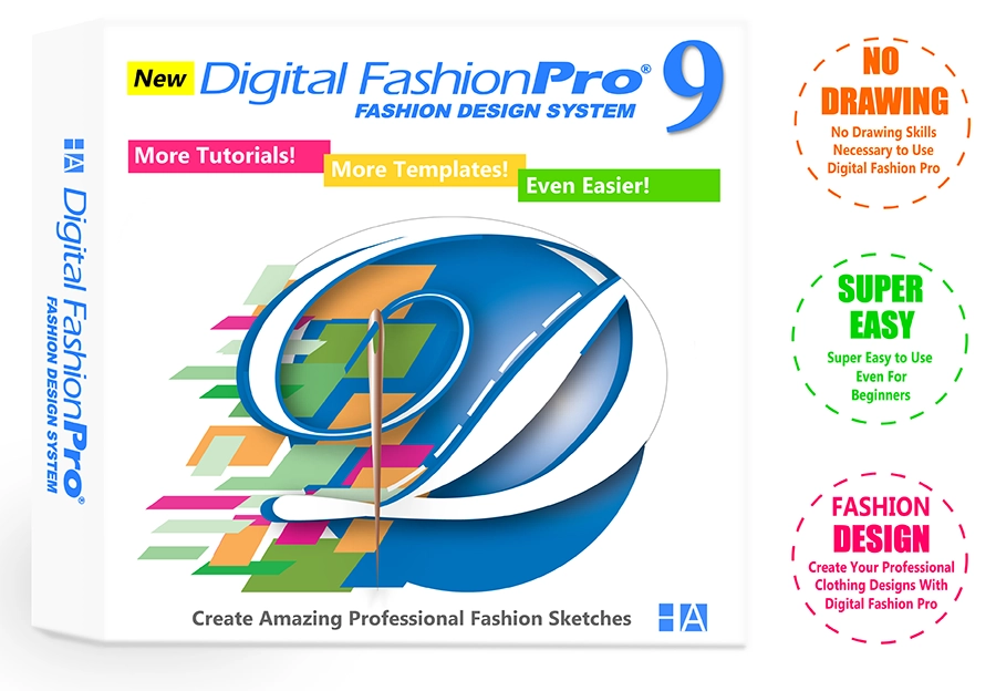Digital Fashio Pro Fashion Design System Box - No Drawing - Super Easy - Clothing Design