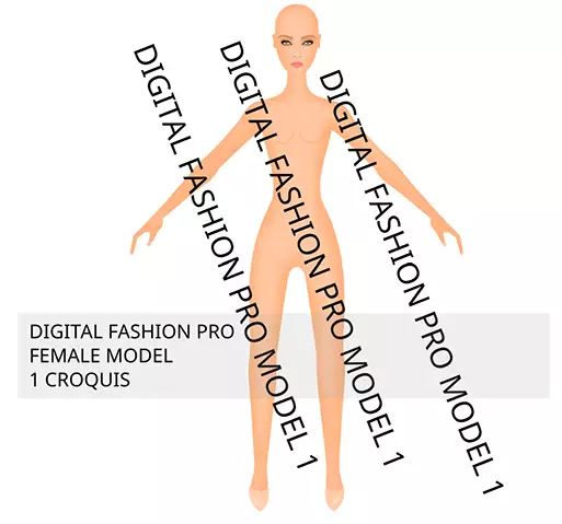 Digital Fashion Pro Female Model 1 Croquis - for fashion illustration
