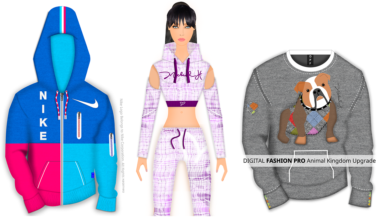 fashion design software for clothing sketches - digital fashion pro - hoodie and sweatshirt