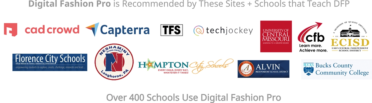 Sites that recommend Digital Fashion Pro and Schools that use Digital Fashion Pro