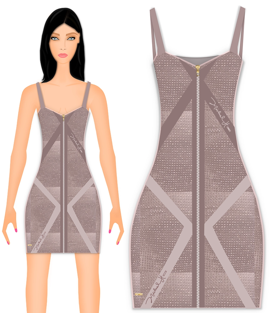 Dress fashion sketch, fashion sketch of a dress design, digital fashion pro