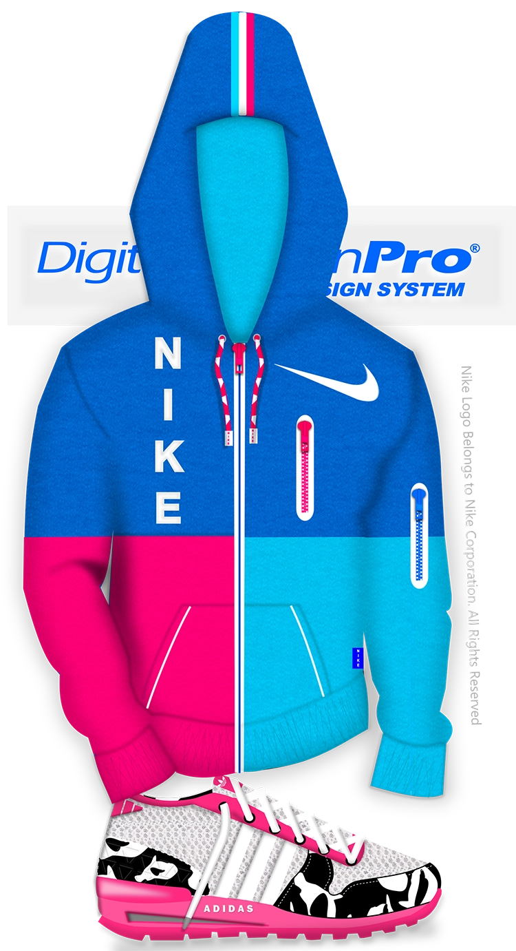 Nike Hoodie Design by Digital Fashion Pro - Fashion Design Software