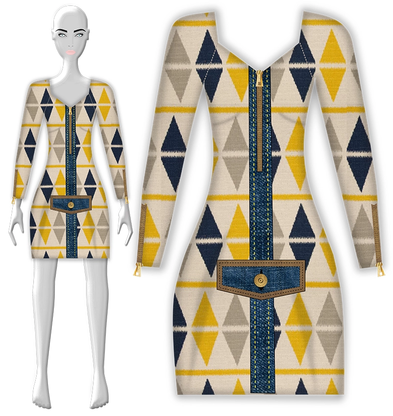 Fashion Sketch Of The Day - Futuristic Costume Fashion Design Of A Dress -  Digital Fashion Pro - Fashion Design Software