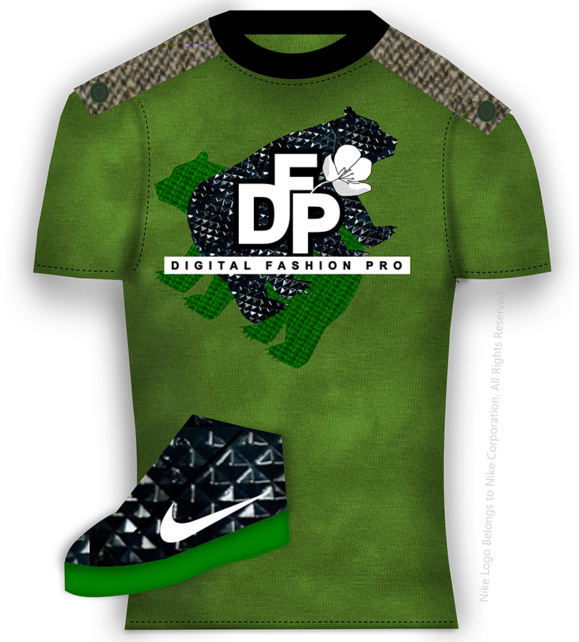 Beast Bear T-shirt and Nike Sneaker - design by Digital Fashion Pro Clothing Design Software
