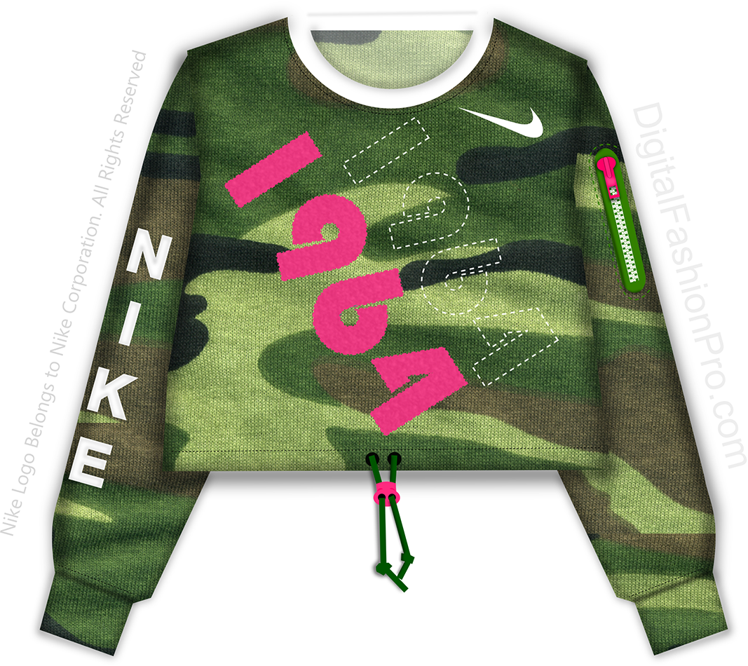 Camo Since 1964 Nike Sweatshirt by Digital Fashion Pro Fashion Design Software Program